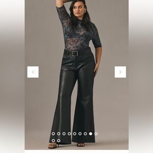 EUC The Naomi Wide-Leg Flare Pants by Maeve: Faux Leather Edition, Size 10